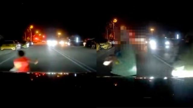 anak jalan melulu lintas jalan hampir dilanggar kereta, ibu bapa selamba tak minta maaf