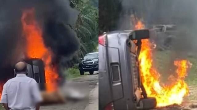 individu bertindak bakar dan terbalik kereta pesalah, berang lembu dicuri 