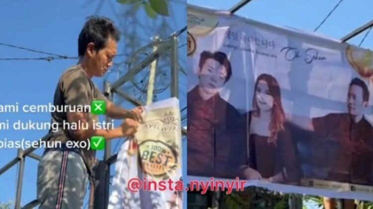suami di puji kerna sokong isteri yang gilakan k-pop, sampai pasang banner!