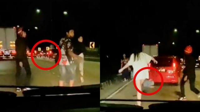 lelaki rasa diri diancam, paut pada kereta untuk selamatkan diri