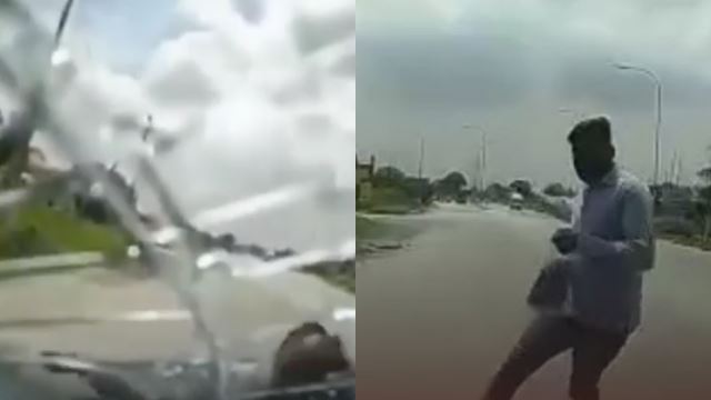 lelaki sengaja cederakan diri, lari ke arah kereta bergerak telah ditahan polis