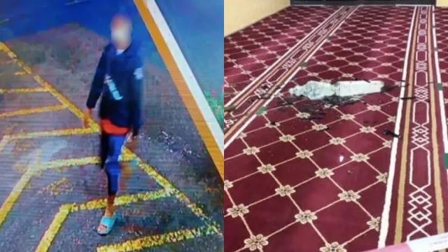 lelaki selamba pecah cermin tingkap masjid guna batu nisan, punca masih disiasat