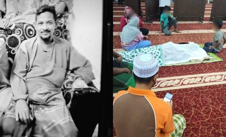 jemaah lelaki rebah sebelum disahkan meninggal dunia ketika solat tarawih