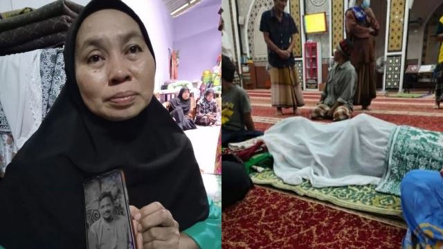 jemaah lelaki rebah sebelum disahkan meninggal dunia ketika solat tarawih