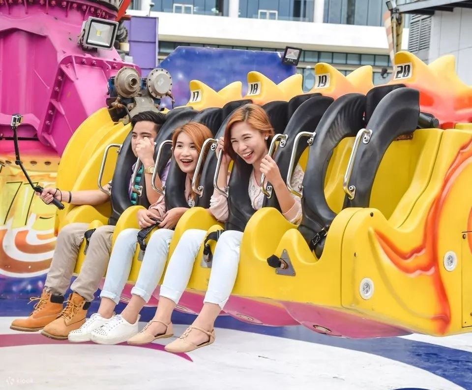 Extreme swing at amusement park