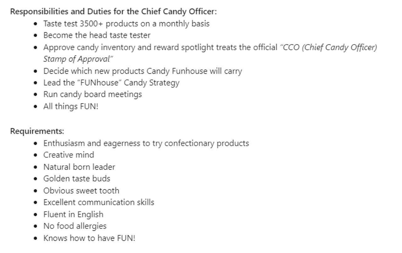 syarikat ini tawar gaji rm347,000 setahun untuk rasa gula-gula