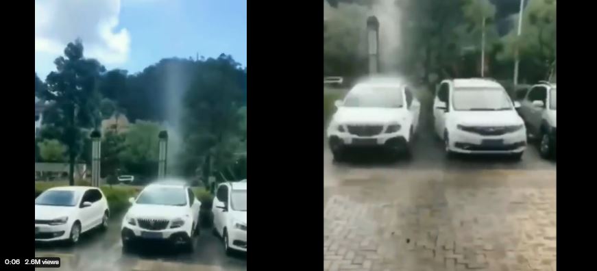 hujan turun setempat, hanya satu kereta je basah