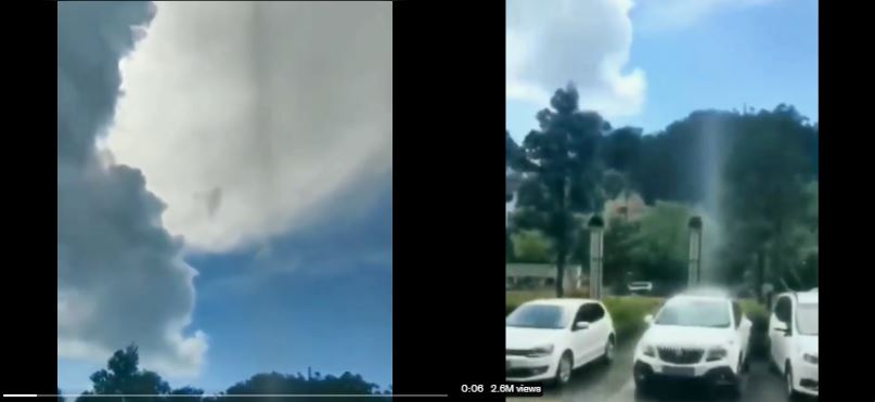 hujan turun setempat, hanya satu kereta je basah