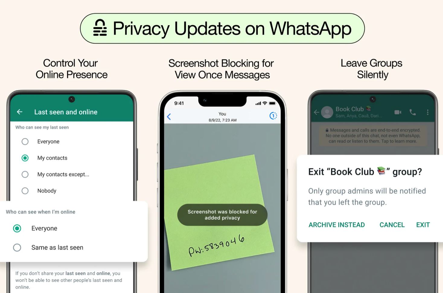 whatsapp新增3隐私功能！可以悄悄退群？