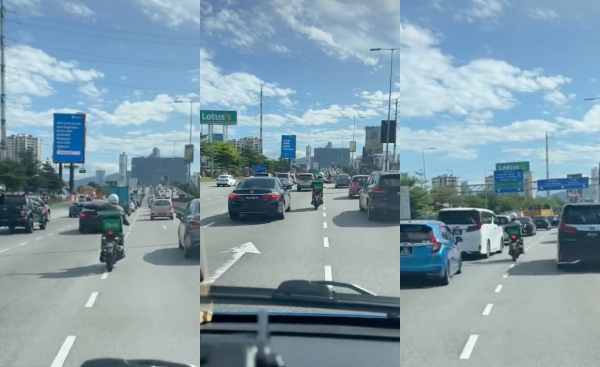 ambulance driver praise delivery rider for escorting him through heavy traffic