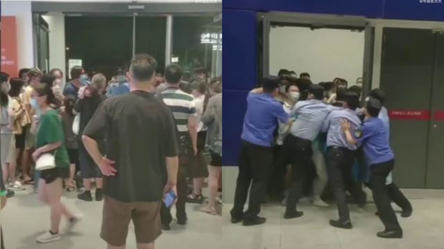 huru-hara pengunjung di pusat beli-belah shanghai yang lari bertempiaran akibat diwajibkan kuarantin