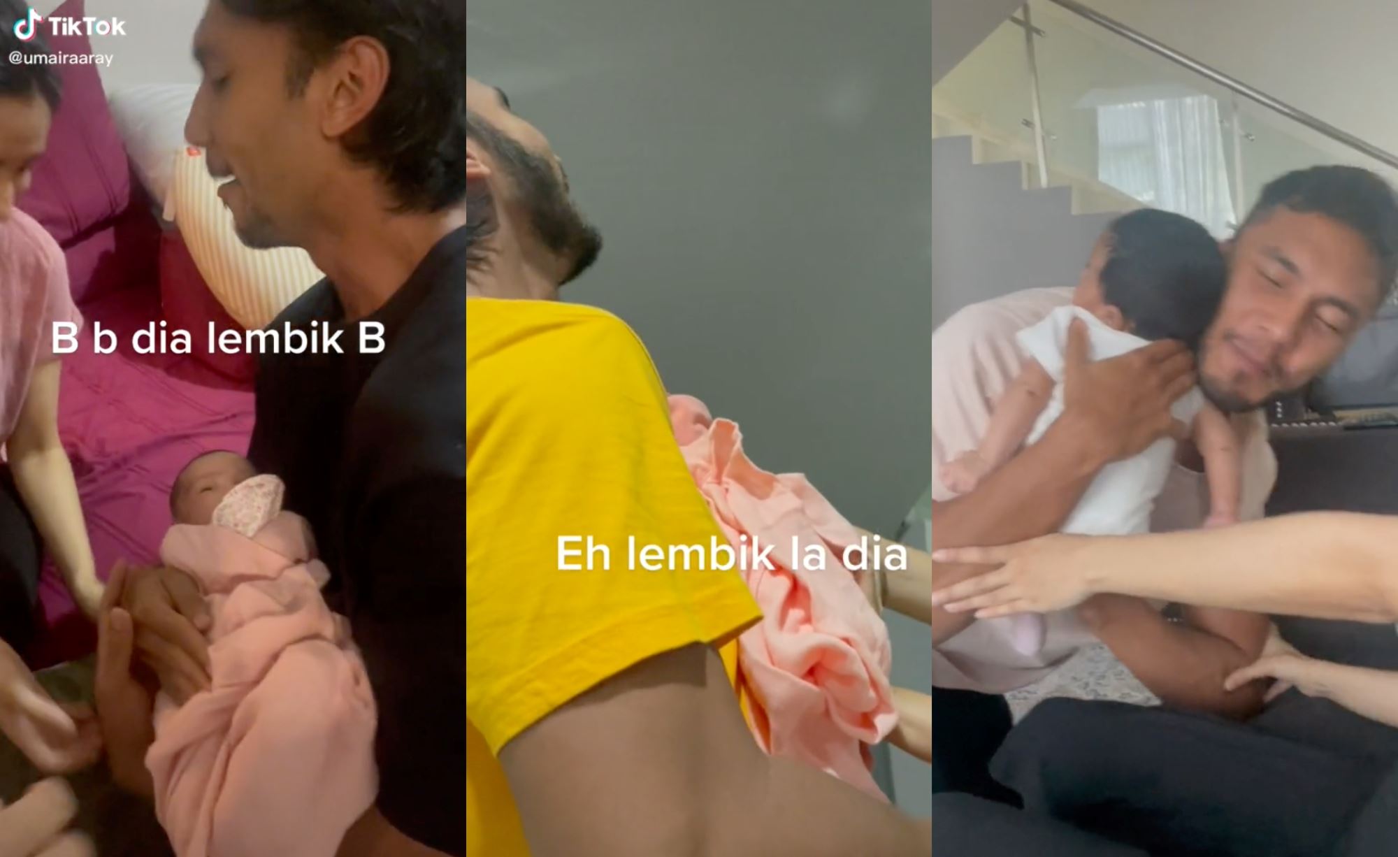 “it’s squishy!” video of man terrified of holding newborn baby went viral, netizens amused!