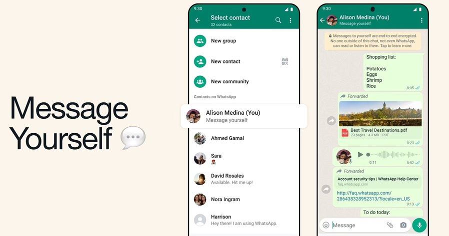 【whatsapp新功能】可以发消息/文件给自己！