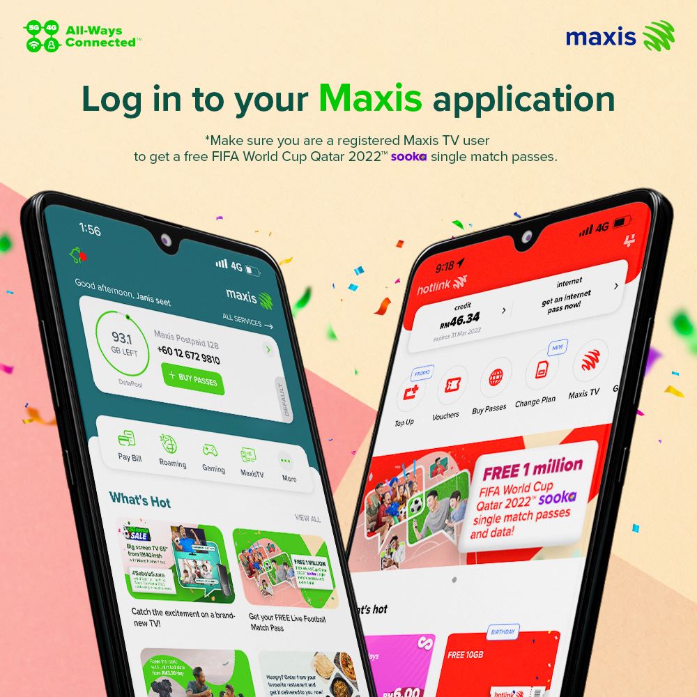 Log in to Maxis app to claim free 1 million FIFA world cup sooka single passes