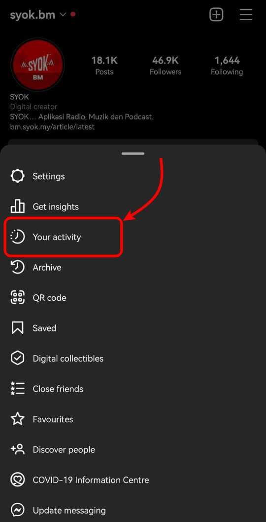 cara nak cari gambar lama kita pernah like di instagram