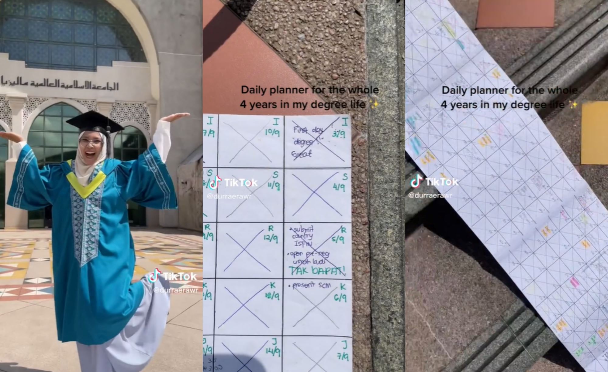 student shares her daily planner for the past 4 years, netizens impressed!
