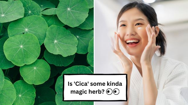 Cica and Asian woman cleaning face