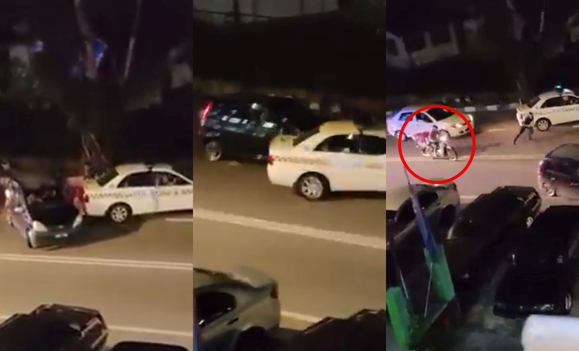 delivery rider caught on video chasing car that was running away from police
