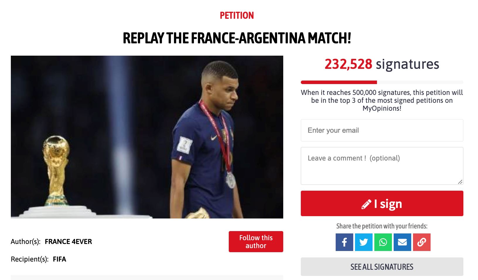 lebih 200,000 peminat desak final piala dunia 2022 diadakan semula!