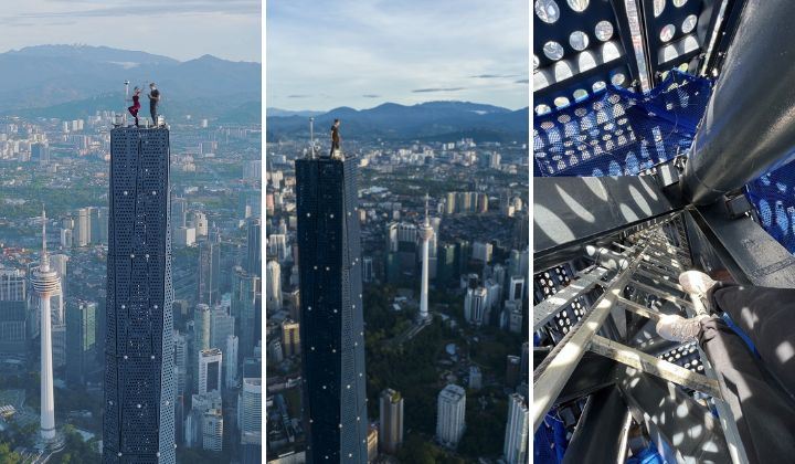 pasangan rusia ceroboh panjat puncak menara merdeka 118, kl