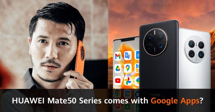 Fattah Amin posing with HUAWEI Mate50 Pro
