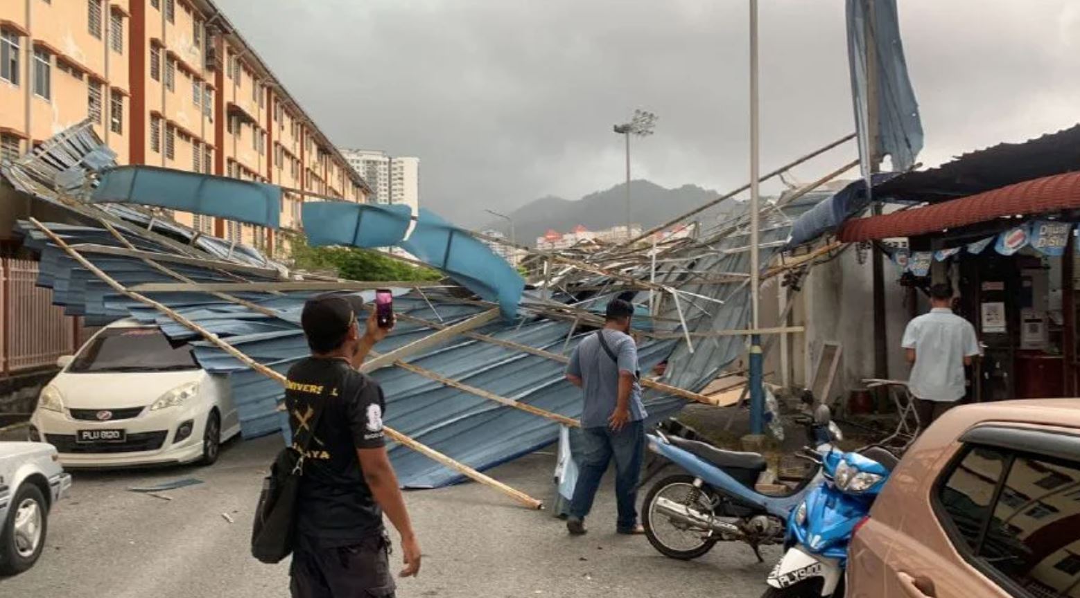 storm wreaked havoc in penang, uprooting trees and ripping off roofs