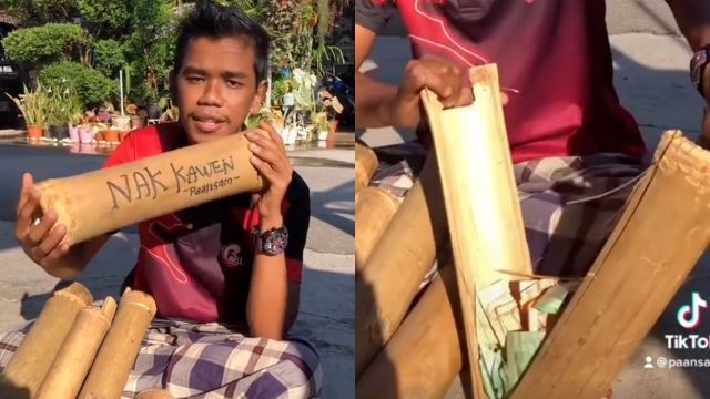 penantian 3 tahun berhasil, lelaki nekad simpan duit selama 3 tahun dalam tabung buluh untuk berkahwin