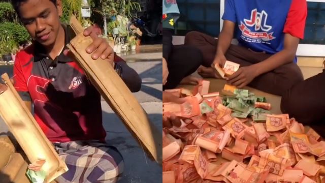 penantian 3 tahun berhasil, lelaki nekad simpan duit selama 3 tahun dalam tabung buluh untuk berkahwin