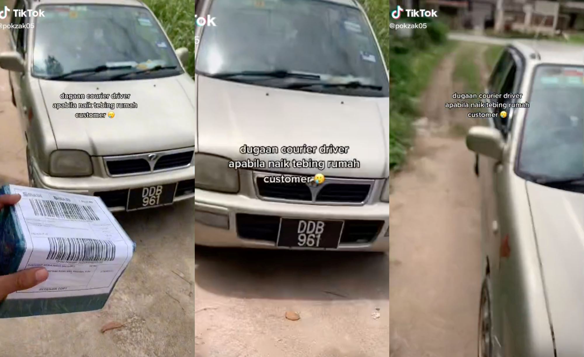 delivery man went viral chasing his car after forgetting to pull the brakes, parcel still in hand