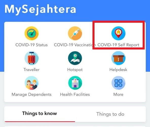 how to report covid results on mysejahtera?