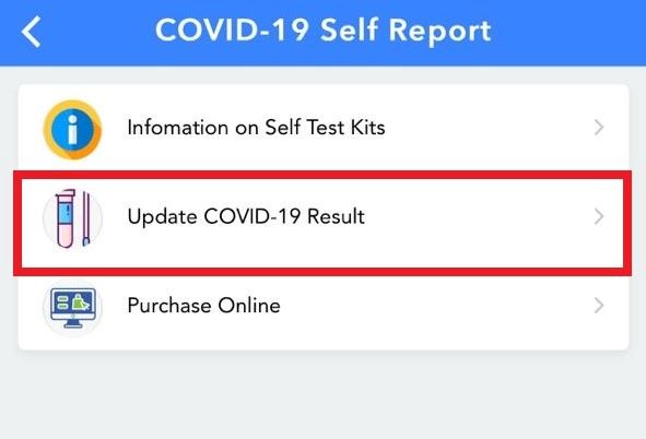 how to report covid results on mysejahtera?