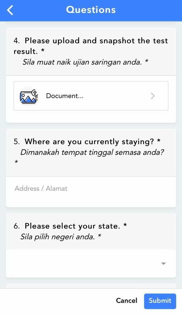 gambar keputusan ujian covid-19 perlu upload di mysejahtera.