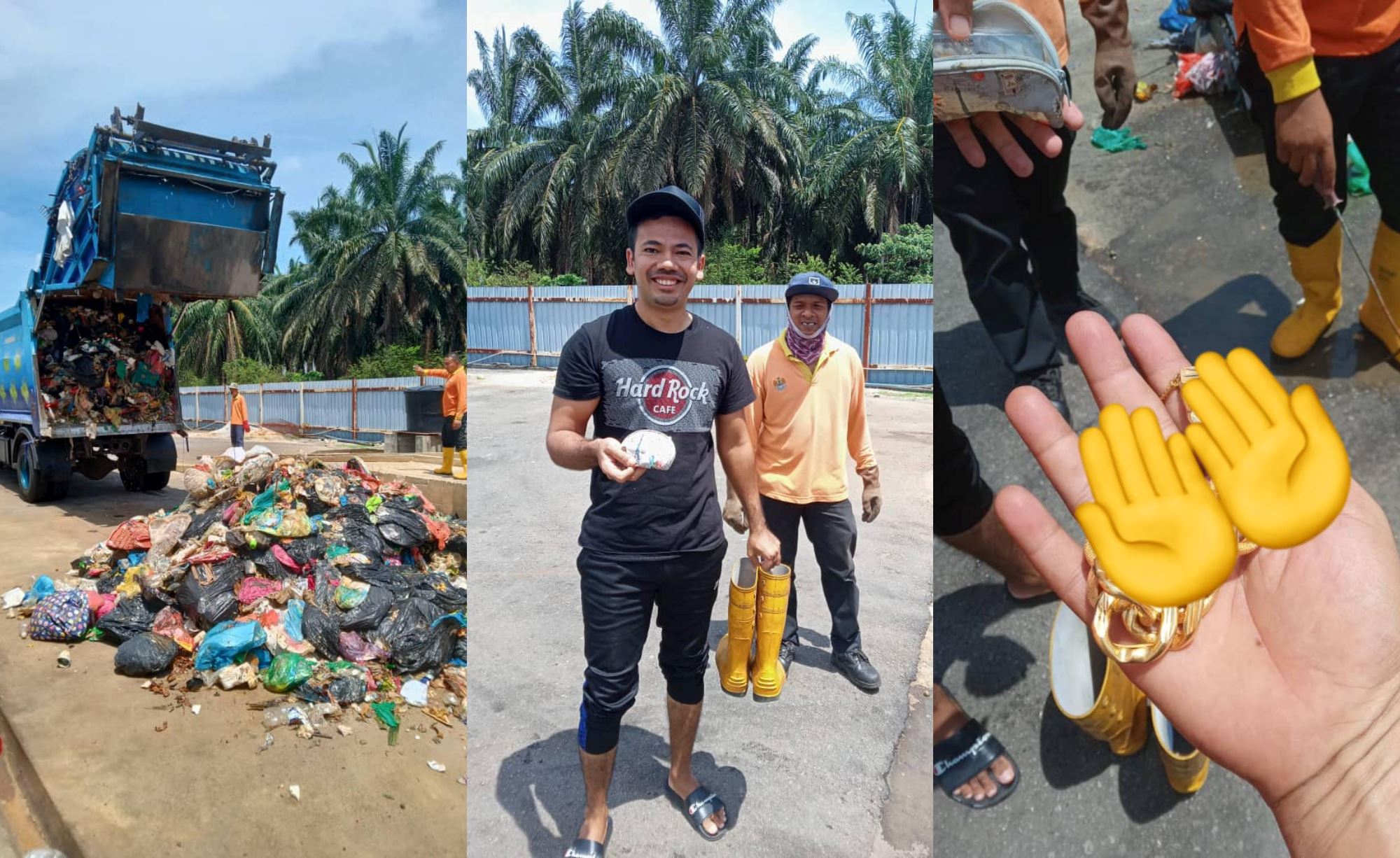 m’sian woman finds her missing jewelry with the help of kind garbageman!