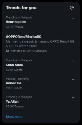 gempa bumi indonesia, gegaran terasa sampai semenanjung malaysia