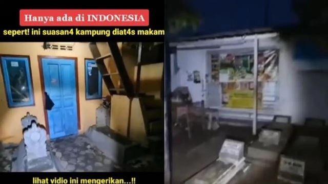 meremang! kampung di indonesia ini viral kerana penuh dengan kubur di sekitar rumah penduduk