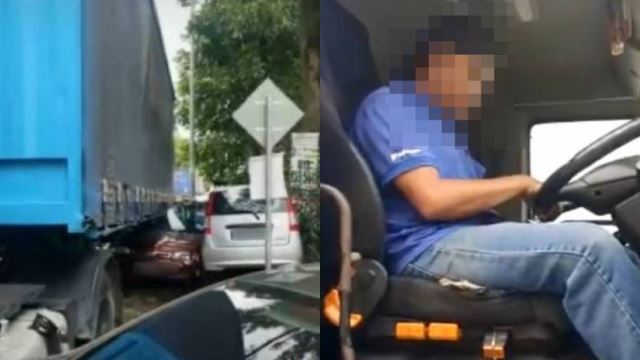 pemandu treler bukan mabuk, pihak berkuasa tampil sahkan pemandu kena serangan jantung