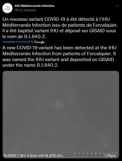 lagi varian baru dengan 46 mutasi dikesan di perancis