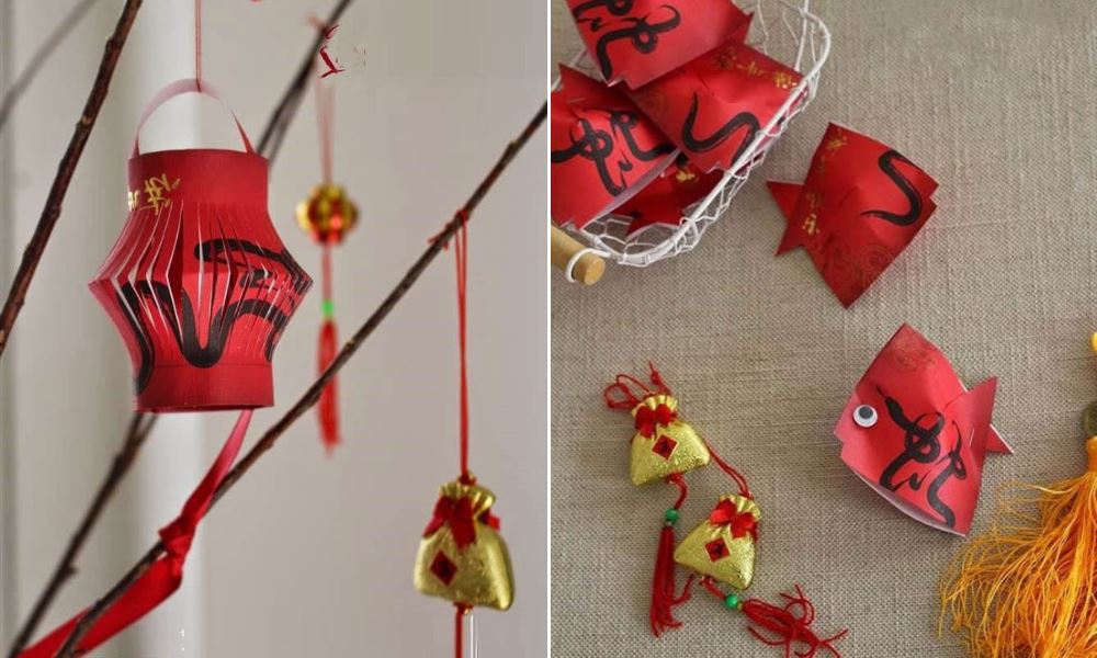 DIY red packets as Chinese New Year home deco
