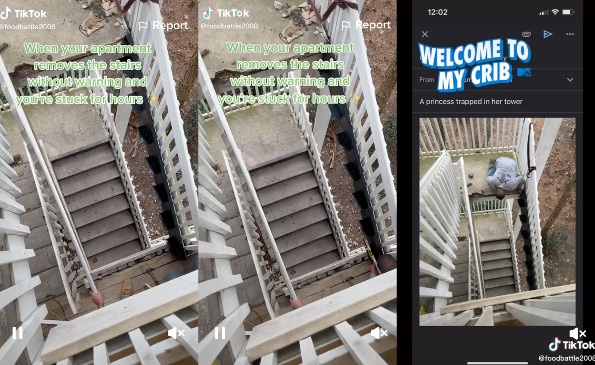 woman stuck at home for hours after her apartment’s stairs “disappeared”