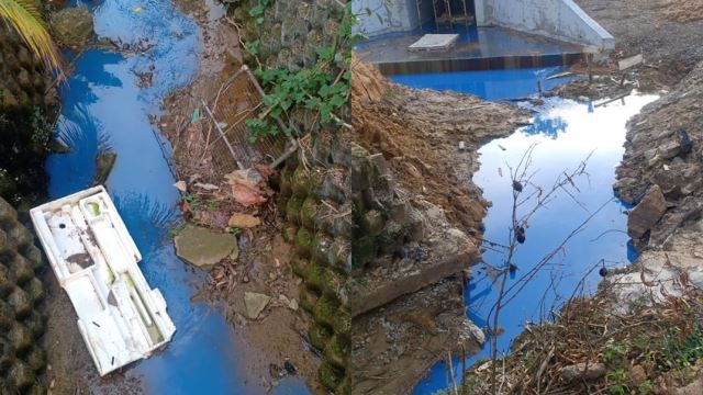 misteri warna air sungai sebulong bertukar biru menjadi persoalan, punca sebenar masih disiasat