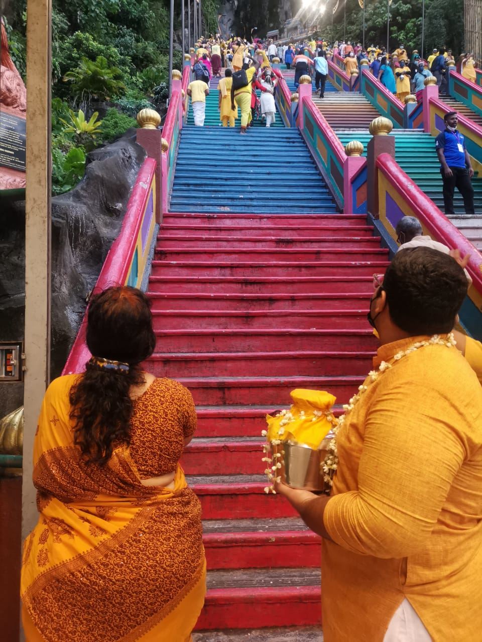 devotees help malay woman give birth at batu caves on thaipusam