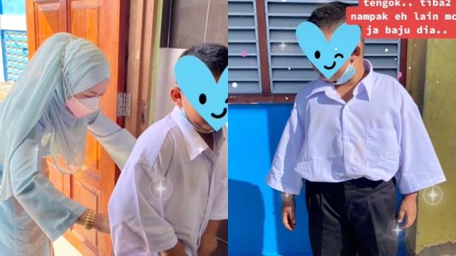 anak murid ke sekolah pakai kemeja paras lutut, cikgu sebak bila tahu kisah sebenar - “saya nampak lain bajunya, saya terus kemaskan tetapi…”