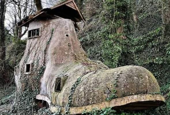 wah, rumah lama berbentuk kasut ditemui di dalam hutan di uk!