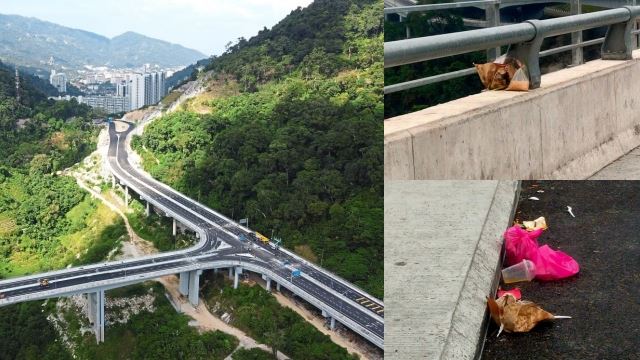 mentaliti kelas ketiga? netizen berang individu selamba buang sampah merata-rata di lebuh raya bukit kukus - “highway baru je buka tau”