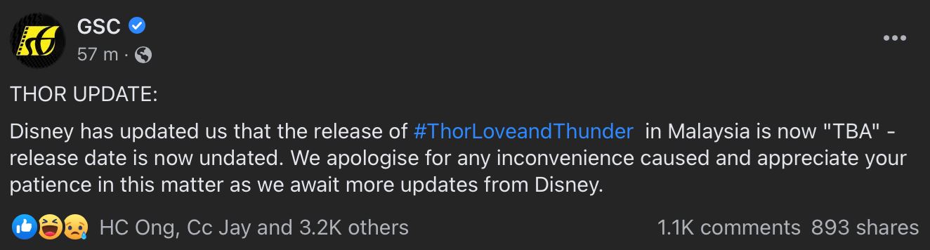 【影集】《雷神4》与大马戏院无缘！电影院官宣：无限延期上映！