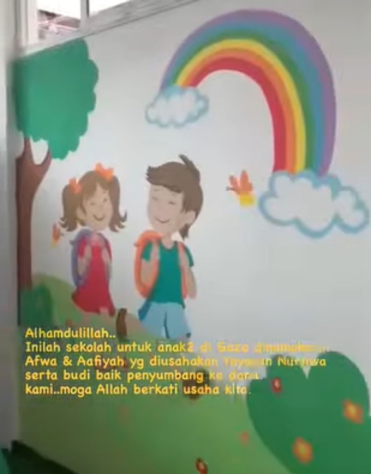 siti, suami buka sekolah di palestin, beri nama afwa & aafiyah