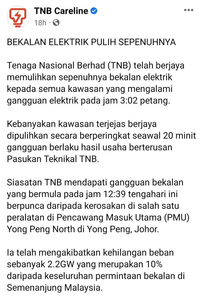 'blackout' gemparkan warga lembah klang