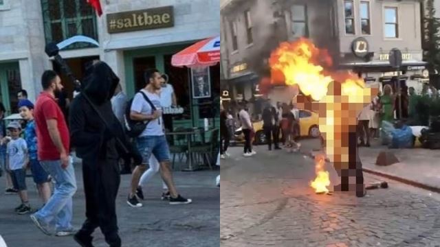 netizen sangka gimik! lelaki buat kerja ‘gila’, berani bakar diri sendiri