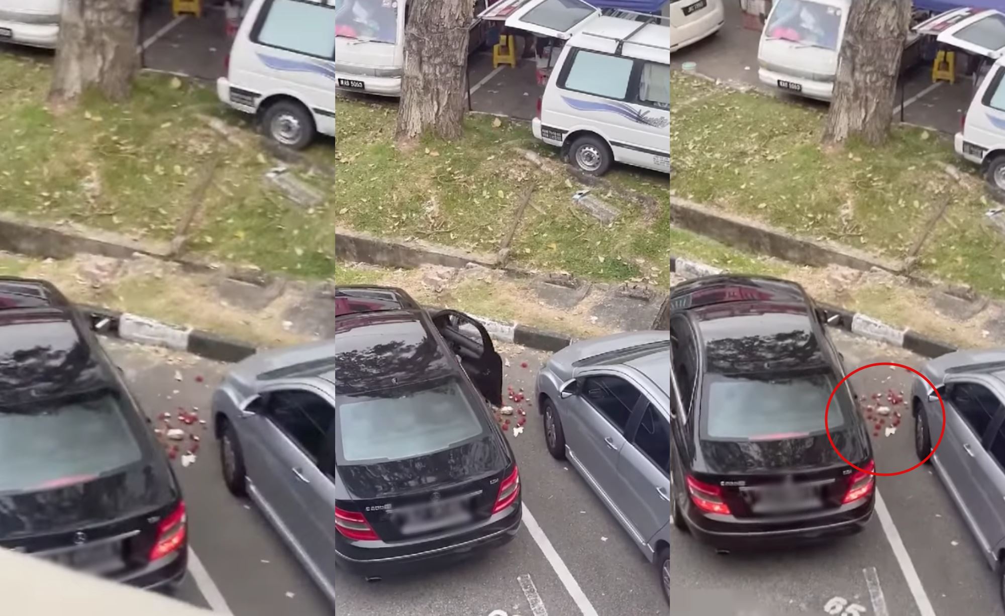 foreigner cleans out their car by throwing rubbish on the road, malaysians enraged!