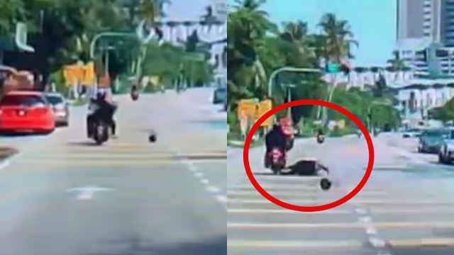 wanita kemalangan, cedera parah kena timpa buah kelapa